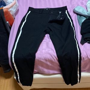 Banana republic black and white stripe work pants